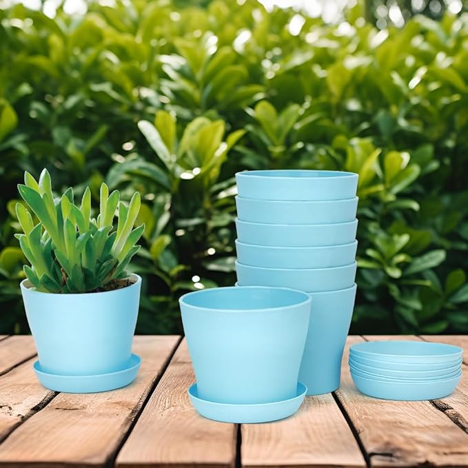 8 Pcs Plant Pots,3.8" Indoor Planter,Planters for Outdoor Plants,Plastic Pots for Plants,Nursery Pots for Plants,Pots for Plants,Small Flower Pots,Cactus Pot,Mini Flower Pots,Gardening Gifts