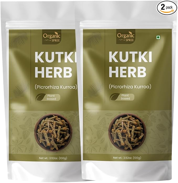 ORGANIC SPREE Kutki Herb 100gm (3.52oz) Picrorhiza Kurroa | Katuka Rohini | Pure and Natural - Pack of 2