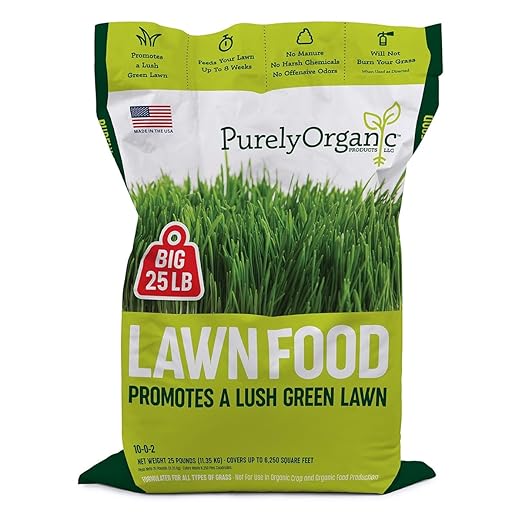 Purely Organic Products Lawn Food 10-0-2, 25 LB (Covers 6,250 Square Feet)