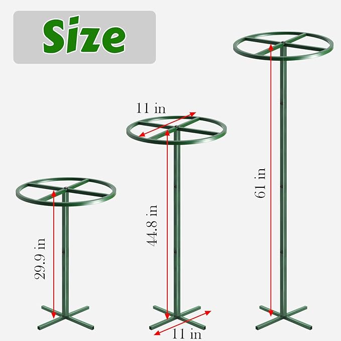 62" Round Metal Dragon Fruit Trellis，Adjustable Dragon Fruit Plant Trellis for Vertical Gardening and Climbing Plants Trees Cactus Garden Outdoor Indoor Potted Support Green
