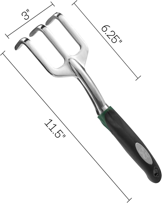Mr. Pen Black Mini Hand Rake, Hand Cultivator, Garden Tool, 3 Prong Garden Rake, Manual Operation, Metal, Great for Weeding and Turning Soil
