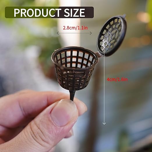 Plastic Fertilizer Mesh Basket for Bonsai, Orchid, Garden Nutrition Cups, 1.6 x 1.1 Inch, 50 Pack