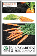 Imperator 58 Carrot Seeds (Daucus carota) – 500+ Non-GMO & Heirloom Seeds, Long and Sweet Carrots for Juicing, Fresh Eating, and Cooking, by Isla’s Garden Seeds, Great Gardening Gift