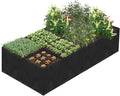 58 Gallon Fabric Raised Garden Bed, 4x1x1ft Large Garden Grow Bag Outdoor 8 Grids Planter Box Felt Planting Container for Growing Tomatoes Potatoes Plants Flowers, Black(1, Medium)