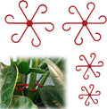 4pcs Plant Stem Supports, Plastic Houseplant Climbing Holders Stabilizer Reusable Small Climbers Flower Plant Stakes Trellis Stem Hook Growth Accessories for Indoor Monstera (Red)
