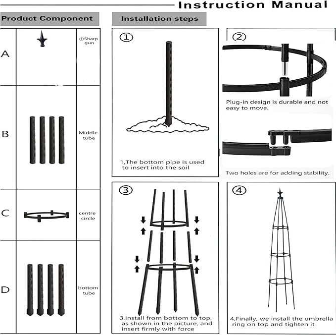 Garden Obelisk Trellis for Climbing Plants, 67inch lron Pipe Wrapped in Plastic Plant Support, Rust-Resistant Outdoor Garden Structure for Roses, Vines, and Flowers, Easy Assembly, Durable Design.