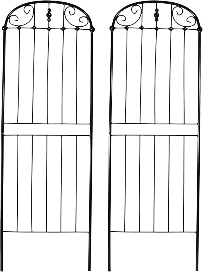 Sunnydaze 32-Inch Traditional Decorative Outdoor Trellis - Metal Wire Garden Trellis for Climbing Plants and Flowers - Set of 2