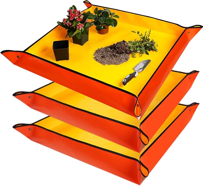 HNXTYAOB 3 PCS 39.5"X39.5" Extra Large Repotting Mat for Indoor Plants Transplanting and Mess Control, Gardening Gifts for Women Men