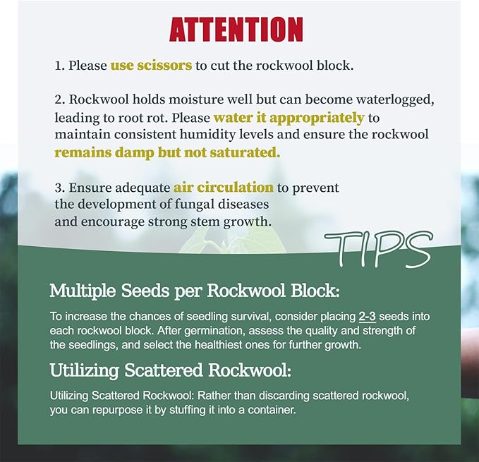 1.5” Rockwool Starter Plugs for Hydroponics, Rockwool Grow Cubes, 2 Sheets of 28 Plugs 56/Set (Big)