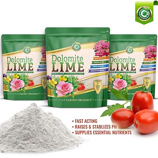 Organic Dolomite Lime 5LB - Made in USA - Garden Soil Amendment Fertilizer for Plants. Calcium/Magnesium Additive. Raise & Stabilize pH - Earthbox Tomatoes & Peppers Blossom End Rot. OMRI Listed