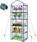 Mini Greenhouse for Outdoors Indoor: Ohuhu Small Plants Green House with 5 Tier Shelves, Portable Plastic Greenhouses with Heavy Duty Transparent PVC Cover for Garden Patio Backyard Porch Balcony