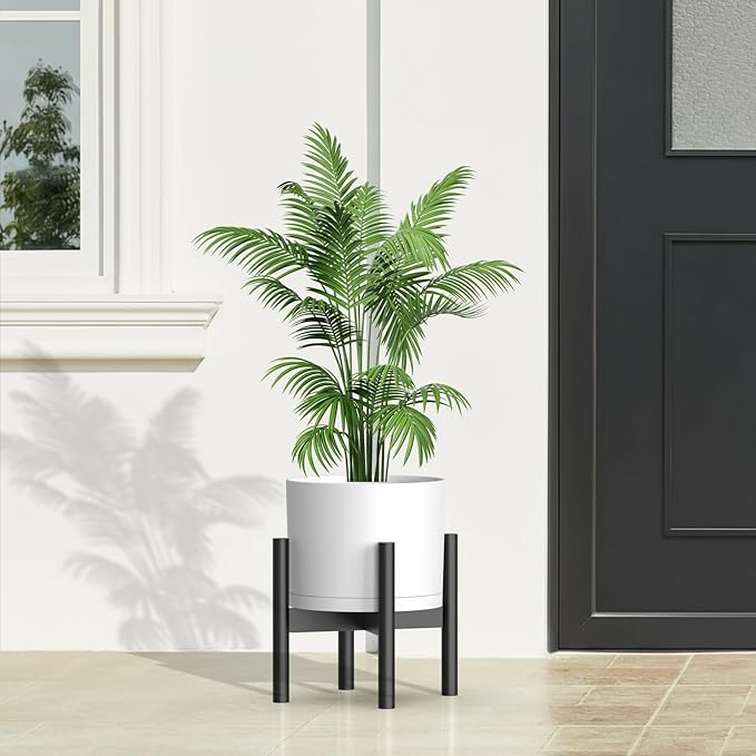 10/9/8 Inch Large Plant Pots with Drainage Holes and Trays, 3 Pack Modern Minimalist Cylinder Planters for Monstera, Snake Plant, Indoor Outdoor (Matte White)