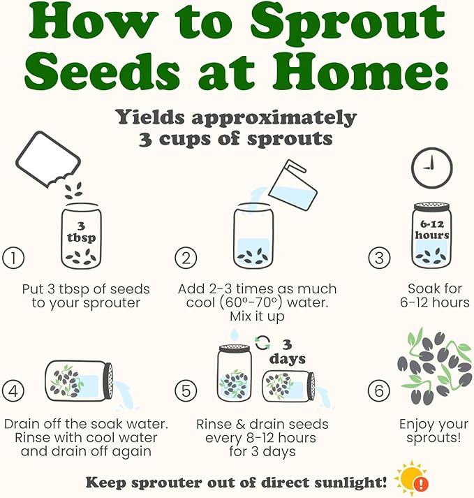 Food to Live Organic Antioxidant Mix of Sprouting Seeds, 1 Pound – Non-GMO Broccoli, Alfalfa, Clover, Rich Germination Rate, Non-Irradiated, Kosher, Vegan Superfood, Bulk, Rich in Sulforaphane