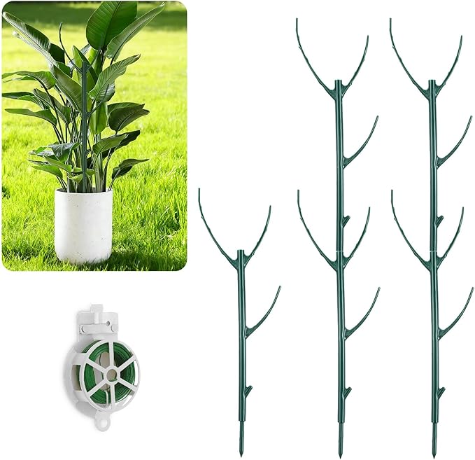 5Pcs Stackable Monstera Plant Support Stakes, Garden Plant Support Stakes for Indoor Outdoor Plants, ClimbingPlant Supports StructuresPlant Holder Stick Moss Pole for Tall Potted Plants