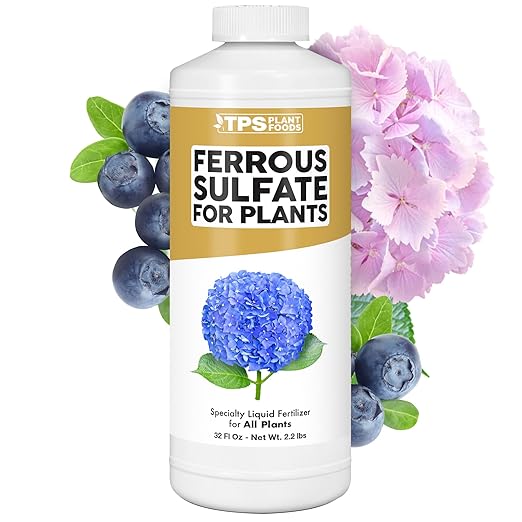 Ferrous Sulfate for Plants – Liquid Iron Supplement for Greener Leaves, Improved Chlorophyll Production & Reduced Yellowing, 32 oz