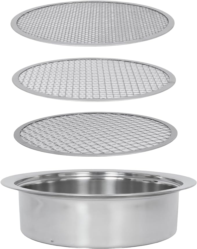 Soil Sifter for Rocks with 3 Sieve Mesh-Sifting Pan for Garden