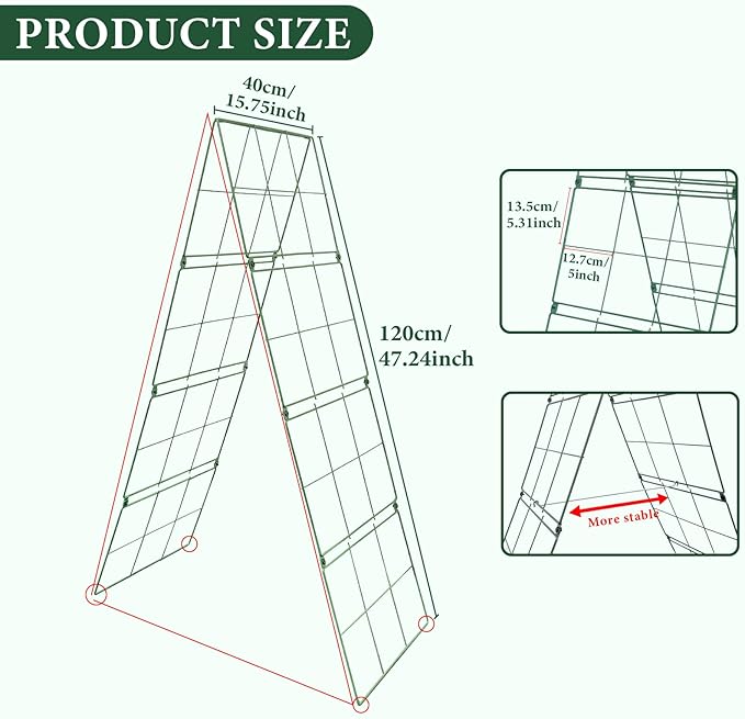 Cucumber Trellis for Raised Garden Bed, Easy-to-Assemble Sturdy Metal Garden Trellis for Climbing Plants – Outdoor Plant Support for Cucumbers, Beans, Zucchini, Tomatoes, Pumpkins & More!