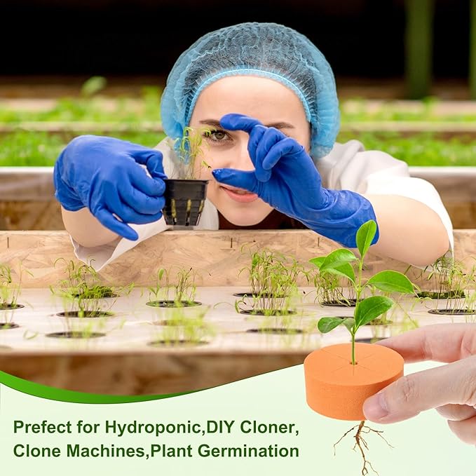 30-Pack Cloning Collars Inserts, Hydroponics Sponge Systems Cloning DIY Foam Cloner Inserts Fits 2" Net Pots for Hydroponic/DIY Cloner/Clone Machines/Plant Germination [Orange]