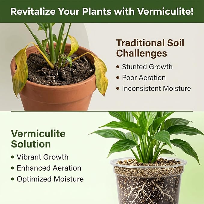 Sukh 43OZ Vermiculite - Organic Vermiculite for Gardening Plants Fine Horticultural Soil Amendments Bulk Additive Perfect Potted and Garden Professional Grade 1-3mm