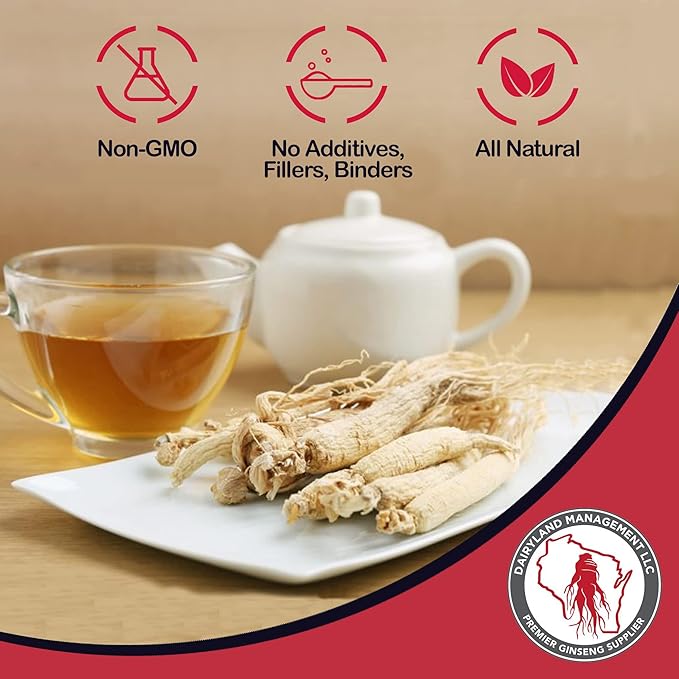 Dairyland Fresh American Ginseng Roots, 8 oz Fresh Wisconsin Ginseng, Direct from The Farmer to The Consumer, Premium Quality Ginseng