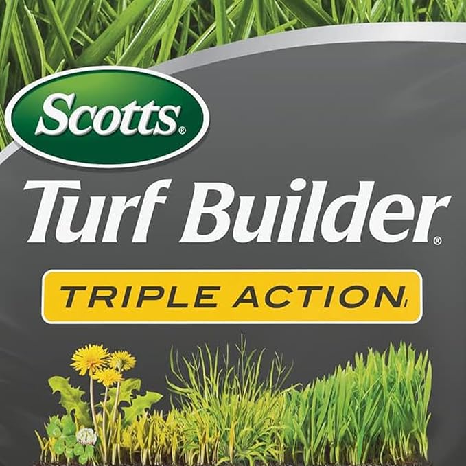 Scotts Turf Builder Triple Action1 - Weed Control, Lawn Weed Killer, Crabgrass Preventer, and Grass Fertilizer for Lawns, Covers 4,000 sq. ft., 11.31 lb.