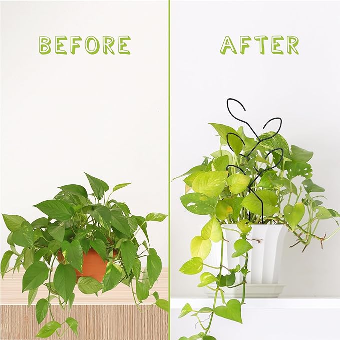 2 Pcs Metal Leaf Shape Garden Trellis for Climbing Plant, Potted Plants, Mini Plants, Indoor Plants Trellis, Home Plant Tool, Plant Lover Gifts Ideas for Garden Potted, Hoya, Pothos, Flower, Monstera