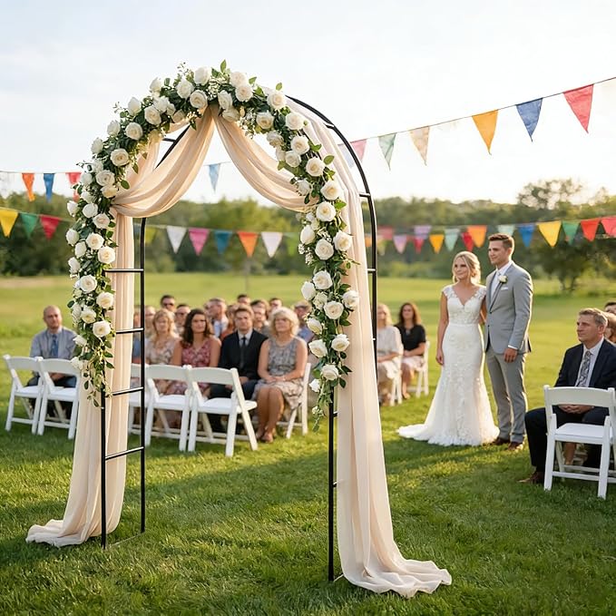 7.9 Ft H x 4.6 Ft W Metal Pergola Arbor,Assemble Freely 2 Sizes,for Various Climbing Plant Wedding Garden Arch Bridal Party Decoration Wide Arbor, 1 Pack