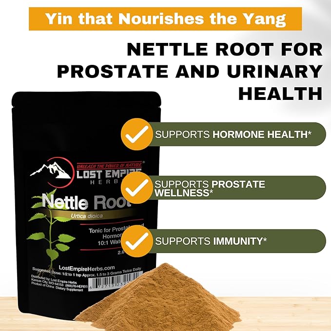 Lost Empire Herbs Stinging Nettle Root (Urtica Dioica) 10:1 Full-Spectrum Water Extract Powder Supplement for Men, Urinary Function (75 Grams)