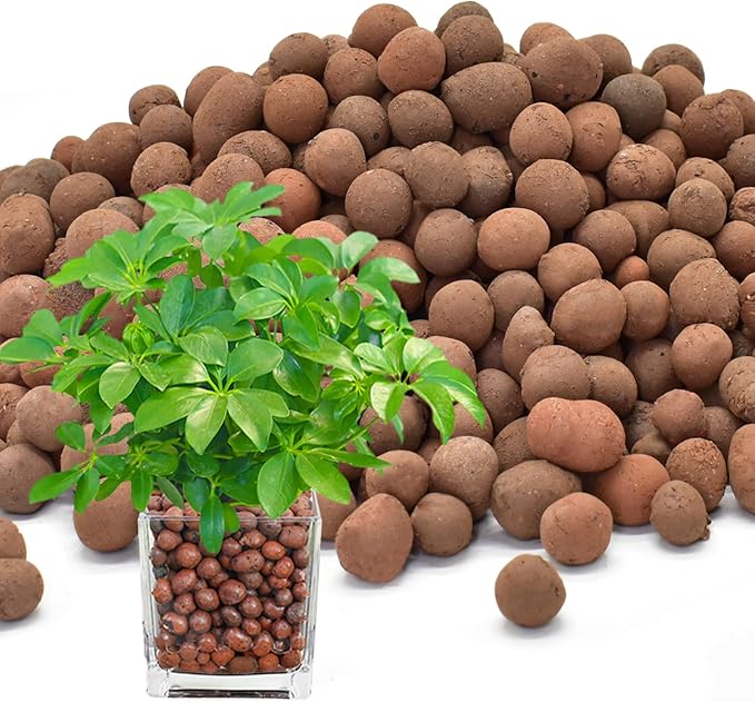 ZeeDix 15LBS Expanded Clay Pebbles for Plants, 4mm-16mm Clay Aggregate Grow Media, Natural Organic Clay Pebbles for Hydroponic, Gardening, Orchids, Decoration, Aquaponics