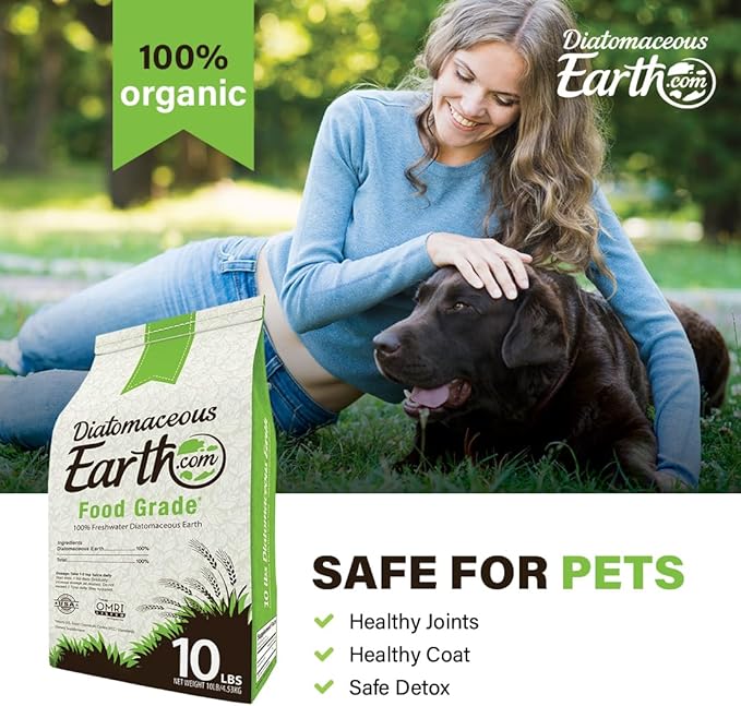 DiatomaceousEarth Food Grade Diatomaceous Earth – 10lb | 100% Organic, All-Natural Powder | Safe for Humans & Pets | OMRI Listed for Organic Use
