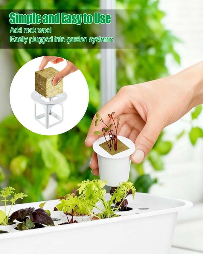 Hydroponic Planting Cup, Hydroponic Growing System Compatible with Gardyn Home/Studio Indoor Garden System, 5 Pack, White