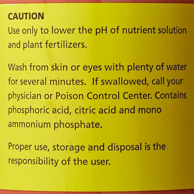General Hydroponics HGC722120 Liquid Premium Buffering for pH Stability, Quart, Orange