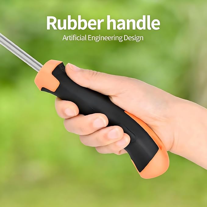Weed Remover Tool, Portable Garden Weeder, Stainless Steel Weeding Tool with Rubber Handle – Ideal for Backyard Planting, Gardening, and Farm Cultivation