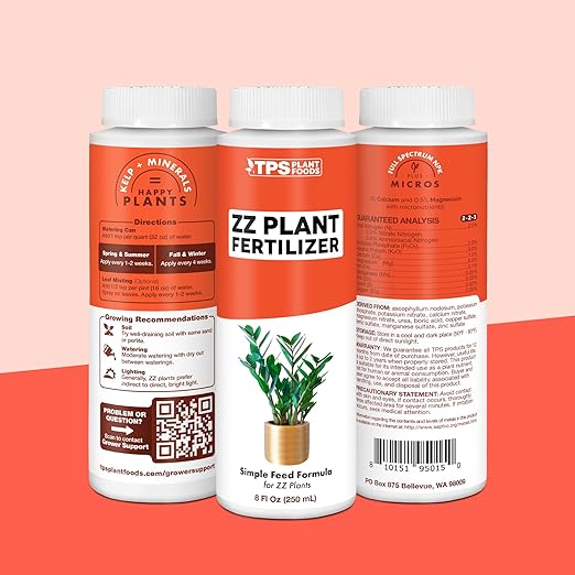 ZZ Plant Fertilizer – Liquid Plant Food for Glossy Green Leaves, Stronger Roots & Healthy New Growth, 8 oz