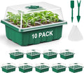 10 Pack Seed Starter Tray Seed Starter Kit (120 Cells Total Tray) with Adjustable Humidity Dome, Plant Germination Trays, Seed Starting Trays Mini Greenhouse Germination Kit for Seeds Growing Starting