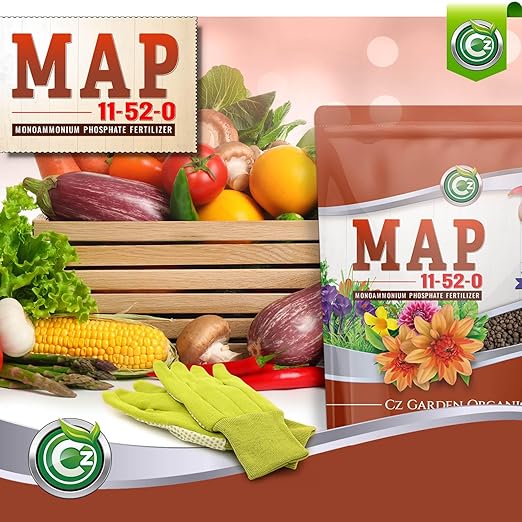 11-52-0 MAP Fertilizer - Made in USA - Nitrogen and Phosphorus Plant Food for Indoor/Outdoor Plants & Flower Gardens - Promotes Vigorous Growth and Big Blooms!
