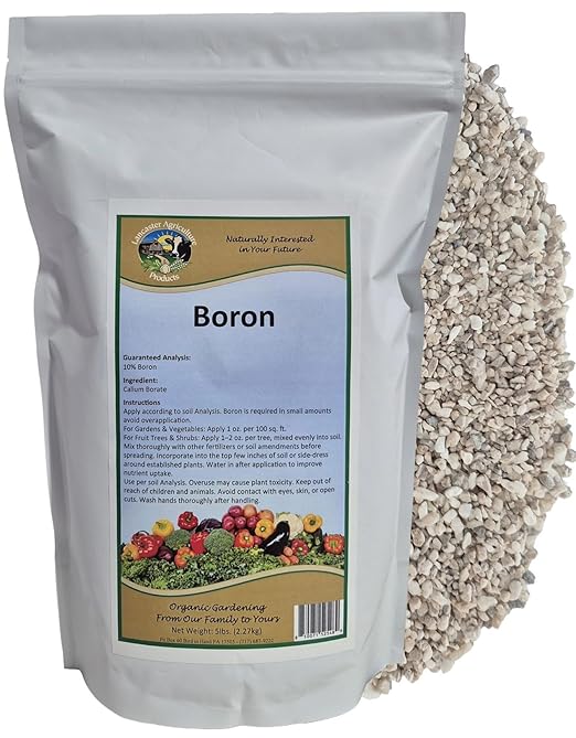 Boron 5 Pound Fertilizer for Plants – Natural Micronutrient Soil Amendment for Fruits, Vegetables, and Crops – Lancaster Ag Products