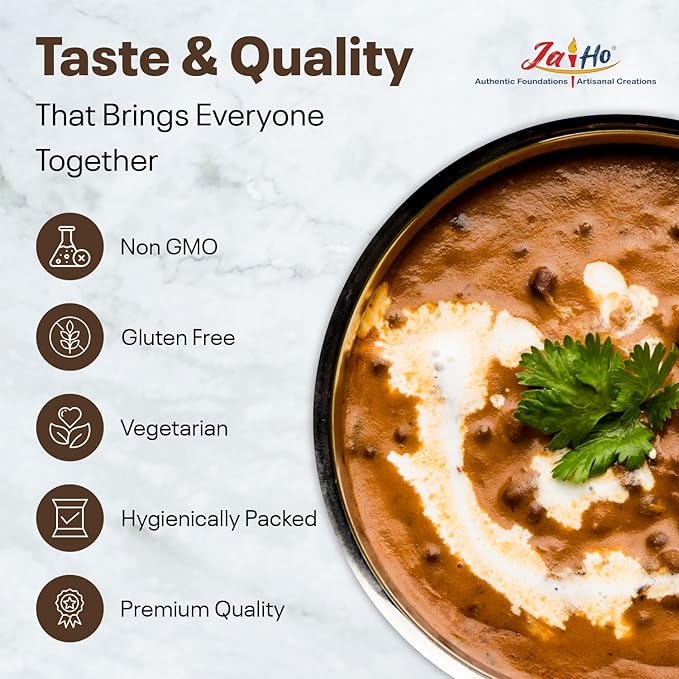 Jai Ho Certified Organic Urad Daal 4 lb | Matpe Beans with Skin | Indian Urad Whole | USDA Organic | Non-GMO | Chemical-Free | (4 Pound, Urad Whole (Matpe Beans with Skin))