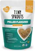 Tiny Sprouts Organic Milled Flaxseed + Full Serving Probiotic + Vitamin D3 | Kids Superfood Nutrition Booster for Brain, Gut & Immune Health | Omega-3, Prebiotic Fiber, Calcium, Protein | Gluten-Free, Plant-Based Superseed Blend | 7 oz