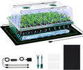 PJT Self Watering Seed Starter Tray with Grow Light & Heat Mat, 60-Cell Seed Starting Kit with 4.3” Humidity Dome for Seed Germination, Complete All-in-One Kit for Easy Seed Starting