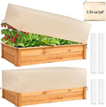Plant Covers Freeze Protection 2 Pack with Elastic Drawstring & Magic Tape, 3.54 oz/yd² Winter Frost Blanket Planter Box Cover for Raised Garden Bed Outdoor Flower Pot, 59 x 19.6 x 21.6 INCH
