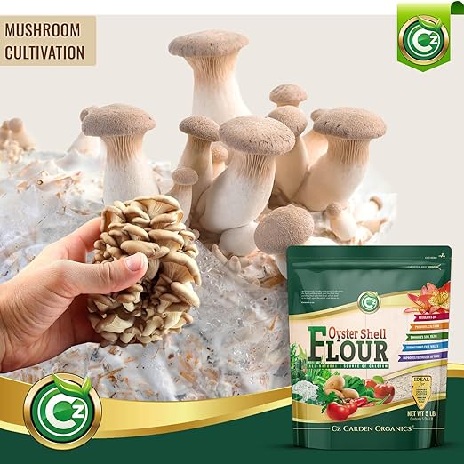 Oyster Shell Flour 5LB – Made in USA Soil Amendment Fertilizer for Indoor/Outdoor Plants & Gardens. High Calcium Supplement for Chickens, Reptiles, Worm Compost Bins, Mushroom Cultivation. OMRI Listed