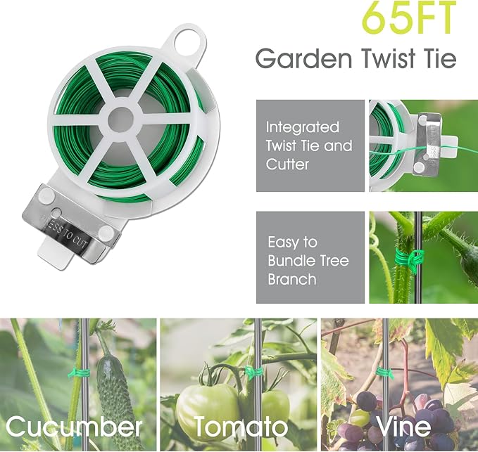 Cucumber Trellis for Raised Bed, Rifny 16.5 x 40 Inch Metal Trellis for Climbing Plants Outdoor with Plant Clips Twist Ties, Garden Plant A-Frame Trellis for Vegetable Pea Tomato (Black, 2 PCS)