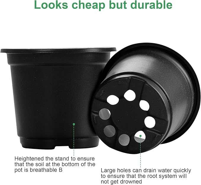 MIXC Plant Nursery Pots with Humidity Dome 4" Soft Transparent Plastic Gardening Pot Planting Containers Cups Planter Small Starter Seed Starting Trays for Seedling with 10pcs Plant Labels，30 Sets…