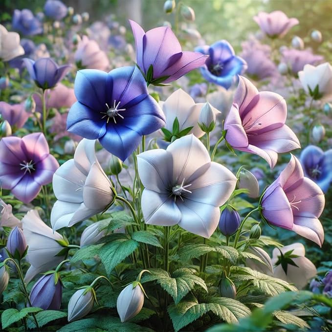 Balloonflower Mix Seeds – Perennial Flower (Platycodon grandiflorus) | Unique Balloon-Shaped Buds, Colorful Blooms in Blue, Pink & White
