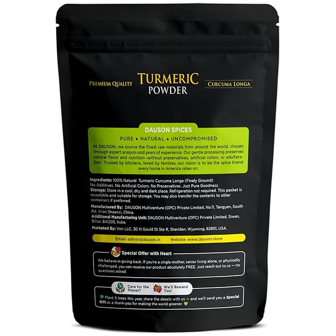 Turmeric Powder – 100% Pure & Natural | 1.76 Oz Finely Ground Turmeric Root | No Additives or Fillers | Aromatic, Earthy Flavor for Cooking | 25g Sample Available | Kitchen Essential for Global Cuisine