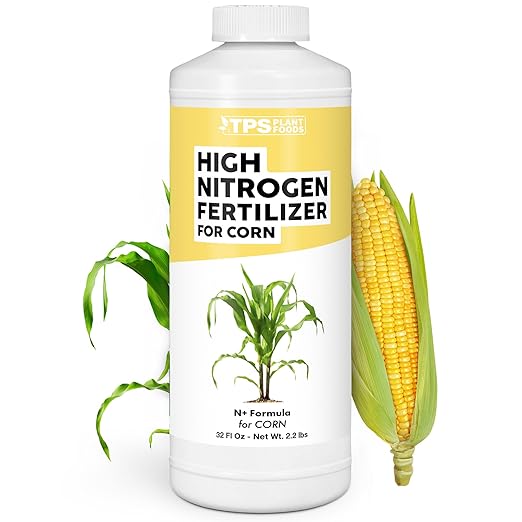 High Nitrogen Fertilizer for Corn – Liquid Plant Food for Strong Stalk Growth, Deep Green Leaves & Bigger Ear Development, 32oz