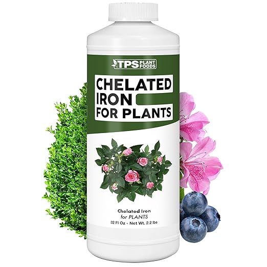 Chelated Iron for Plants – Liquid Iron Supplement for Greener Leaves, Improved Chlorophyll Production & Reduced Yellowing, 32 oz