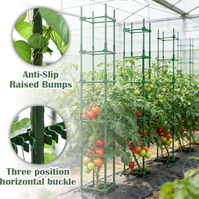 Orgrimmar 4 Pack Tomato Trellis & Cages, Plant Support Stakes for Outdoor Vertical Garden, Climbing Plants, Vegetables, Tomatoes, Cucumbers