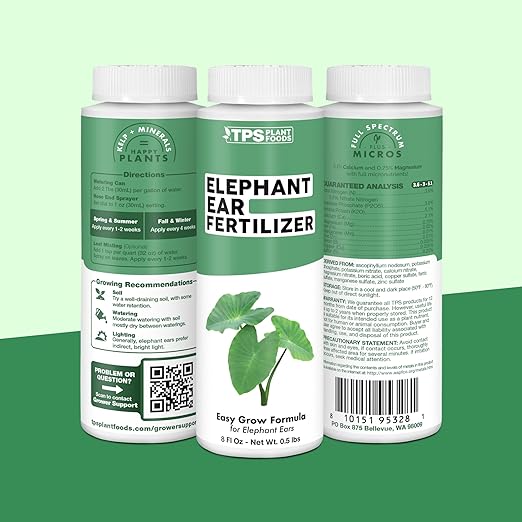 Elephant Ear Fertilizer – Liquid Plant Food for Bigger Leaves, Lush Growth & Stronger Roots, 8 oz